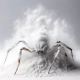 Spider on drugs playing in powder